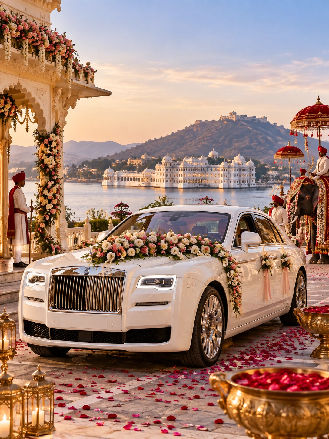 Luxury wedding car rental in Udaipur