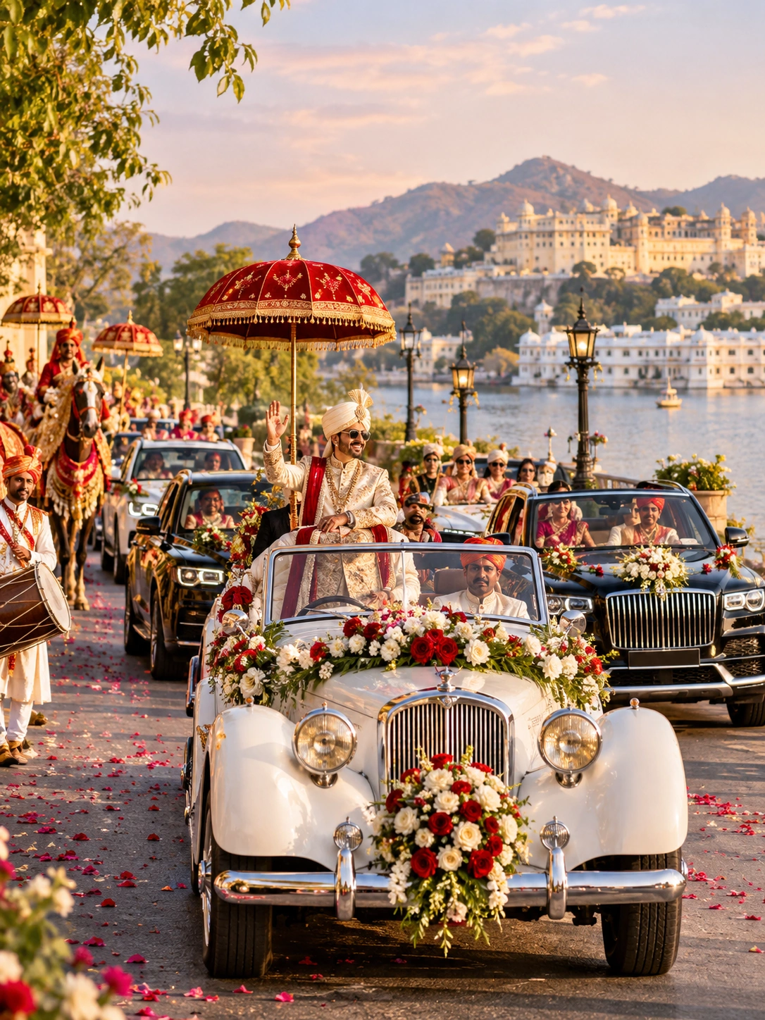 Wedding cars for baraat and family in Udaipur